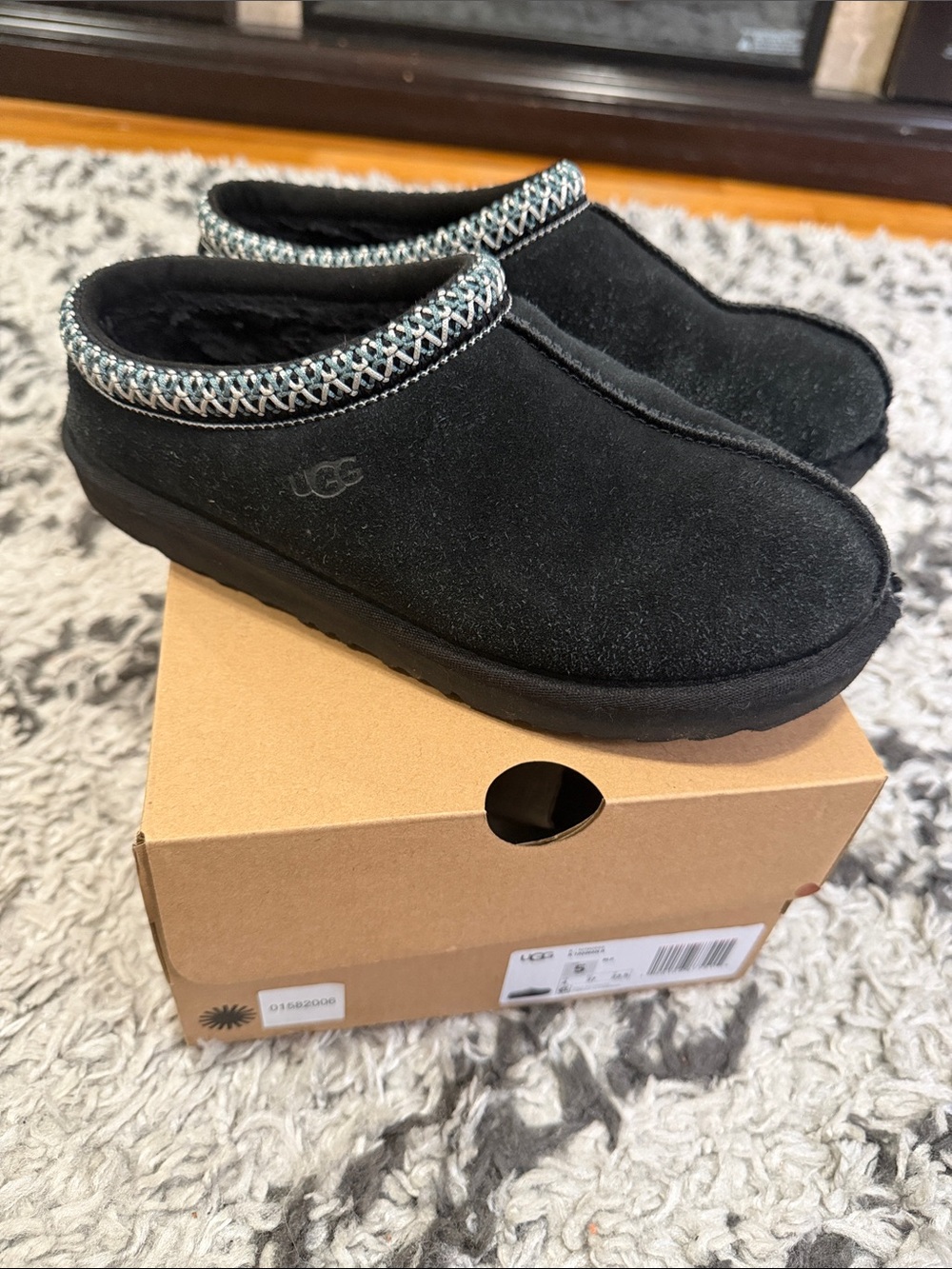 UGG Black Suede Tasman slippers